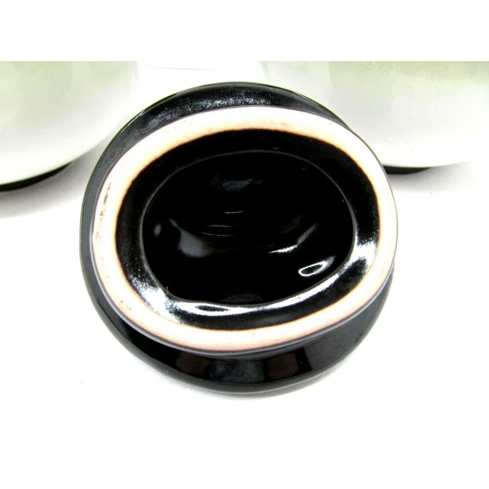 Sango Nova Black Lidded Sugar Dish & Creamer  Set